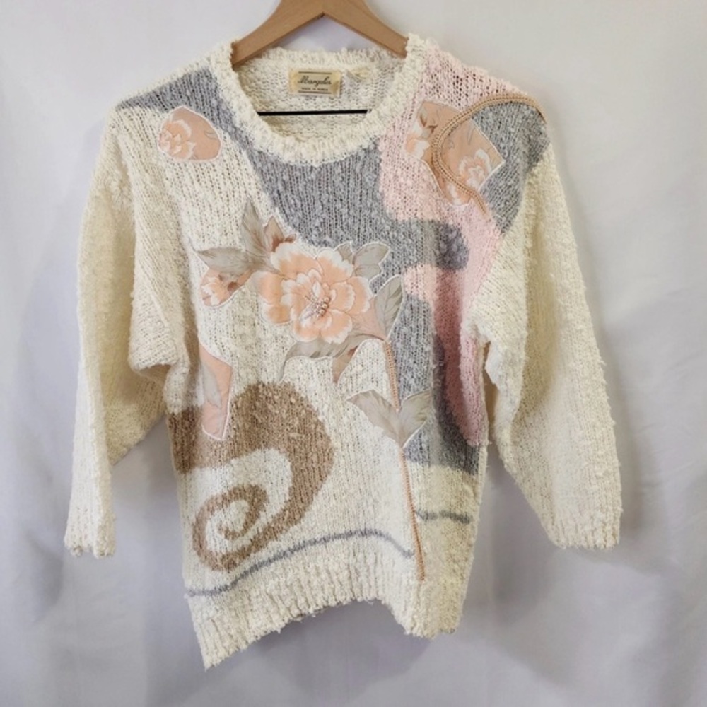 Vintage - 80's Applique‎ Detail Sweater